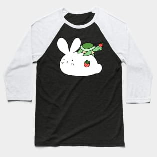 Strawberry Bunny and Tiny Turtle Baseball T-Shirt